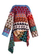 Matty Bovan Floral-intarsia Draped Sweater