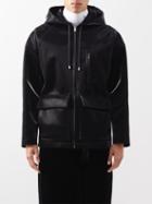 Saint Laurent - Drawstring-hood Vinyl Hooded Coat - Mens - Black