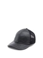 Matchesfashion.com Gucci - Gg-embossed Leather And Mesh Cap - Mens - Black