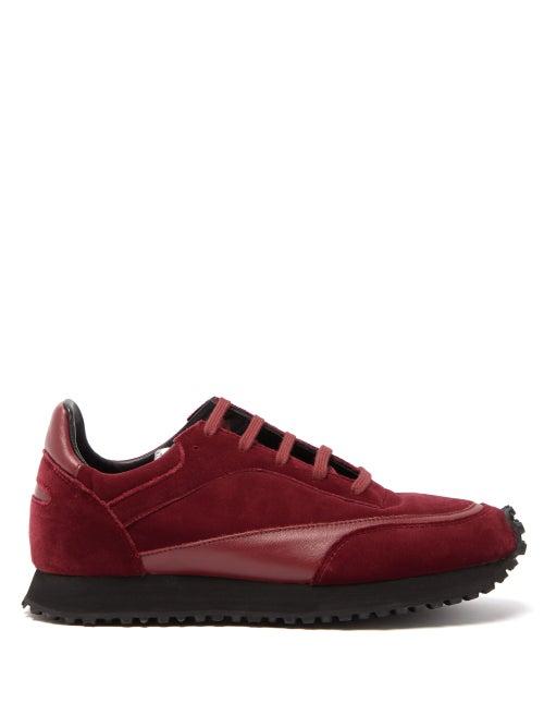 Matchesfashion.com Comme Des Garons Comme Des Garons - X Spalwart Tempo Velvet Trainers - Womens - Burgundy