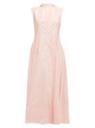 Matchesfashion.com Jil Sander - Gatsby Striped V Back Dress - Womens - Pink Stripe