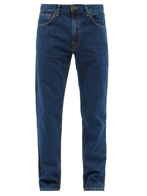 Nudie Jeans - Gritty Jackson Organic-cotton Straight-leg Jeans - Mens - Dark Blue
