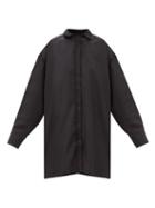 Totme - Embroidered Silk-satin Shirt - Womens - Black