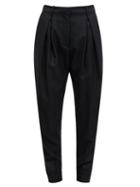 Matchesfashion.com Ann Demeulemeester - Lam Thread Twill Tailored Trousers - Womens - Black Stripe