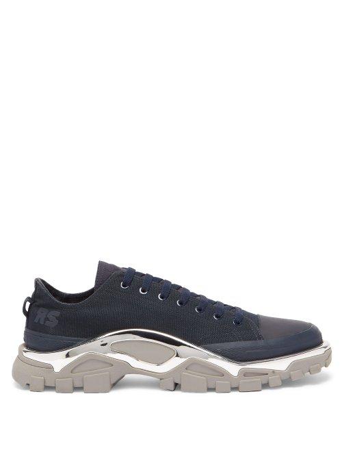 Matchesfashion.com Raf Simons X Adidas - Detroit Runner Low Top Canvas Trainers - Mens - Navy