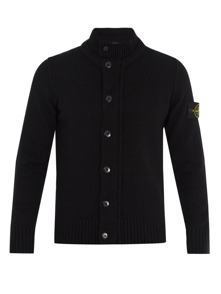 Stone Island Wool-blend Knit Cardigan