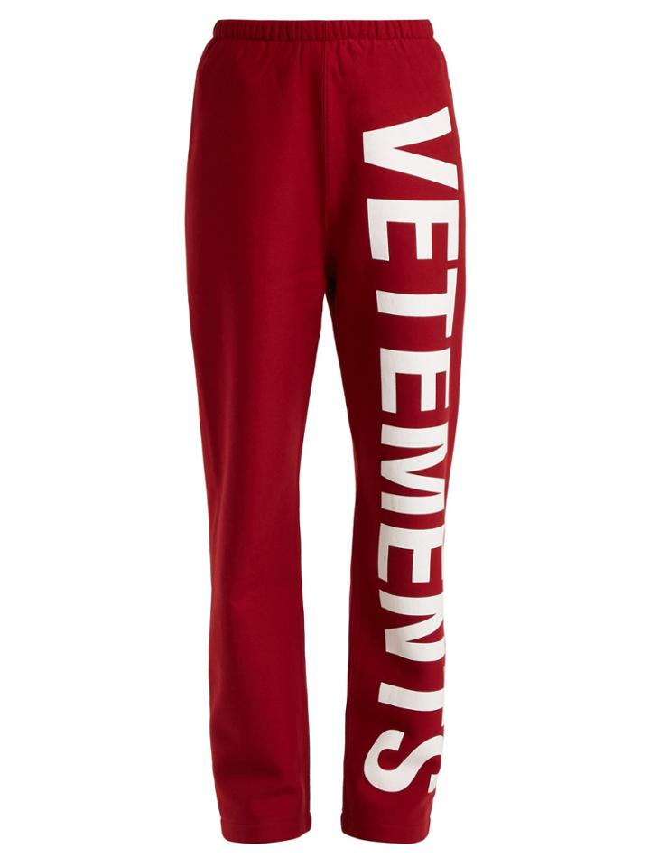 Vetements Logo-print Cotton-blend Jersey Track Pants