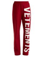 Vetements Logo-print Cotton-blend Jersey Track Pants