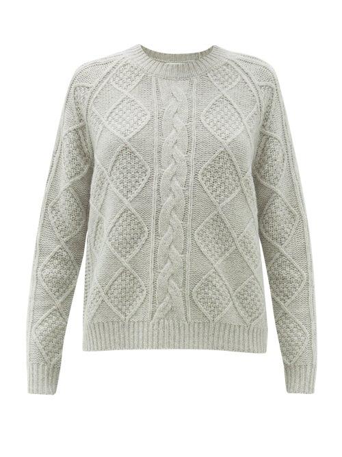 Matchesfashion.com Allude - Cable Knit Wool Sweater - Womens - Grey