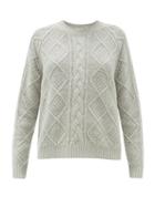 Matchesfashion.com Allude - Cable Knit Wool Sweater - Womens - Grey