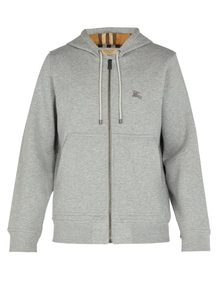 Burberry Logo-embroidered Cotton-blend Hooded Sweatshirt