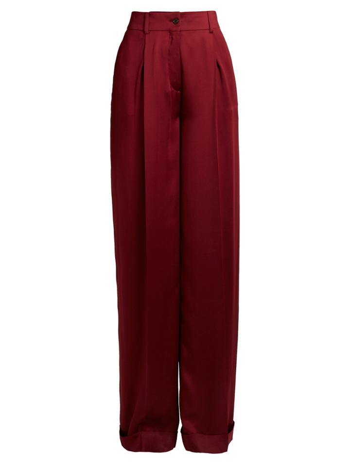 Valentino High-rise Satin Wide-leg Trousers