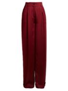 Valentino High-rise Satin Wide-leg Trousers
