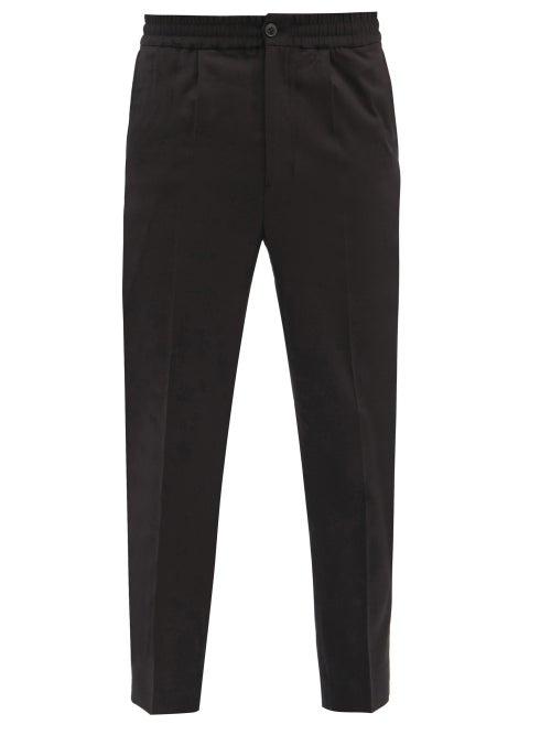 Matchesfashion.com Ami - Cropped Cotton-twill Trousers - Mens - Black