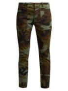Matchesfashion.com Nili Lotan - Jenna Camouflage Print Cotton Blend Trousers - Womens - Khaki