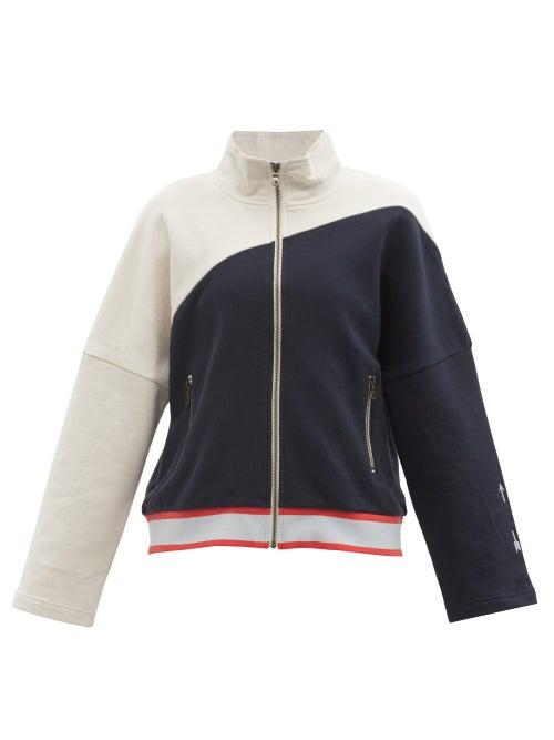 Matchesfashion.com The Upside - Scandi Tatiana Striped Cotton-jersey Jacket - Womens - Navy White