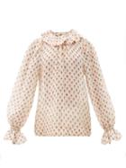 Matchesfashion.com Sea - Alexis Floral-print Wool-blend Gauze Blouse - Womens - Cream Print