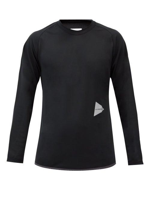 Matchesfashion.com And Wander - Logo-print Mesh Long-sleeved T-shirt - Mens - Black