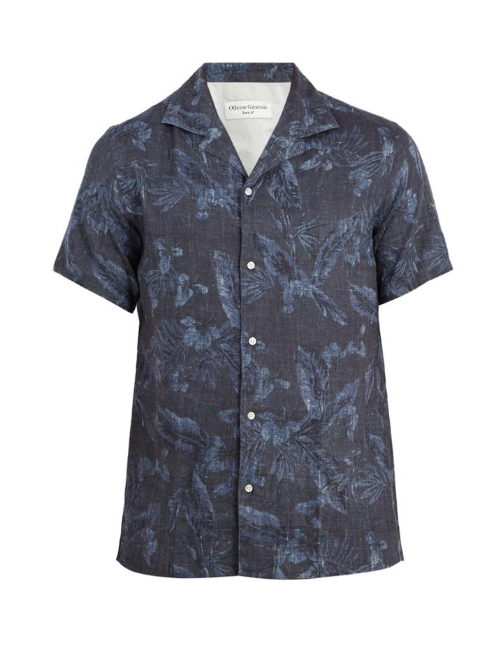 Officine Générale Dario Printed Short-sleeved Shirt