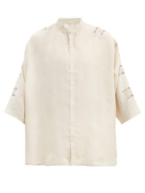 Matchesfashion.com 11.11 / Eleven Eleven - Wide-sleeve Striped Silk Shirt - Mens - Beige Multi