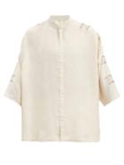 Matchesfashion.com 11.11 / Eleven Eleven - Wide-sleeve Striped Silk Shirt - Mens - Beige Multi