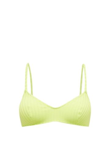 Matchesfashion.com Solid & Striped - The Rachel Ribbed Bikini Top - Womens - Green