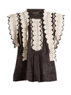 Isabel Marant Nandy Sleeveless Lace-trimmed Woven Top