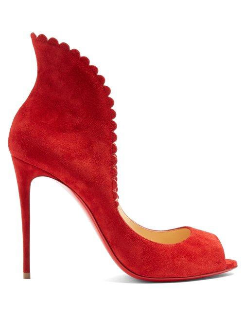 Matchesfashion.com Christian Louboutin - Pijonina 115 Suede Sandals - Womens - Red