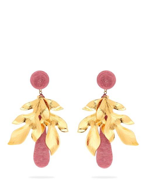 Matchesfashion.com Rebecca De Ravenel - Violetta Gold Plated And Silk Cord Earrings - Womens - Pink