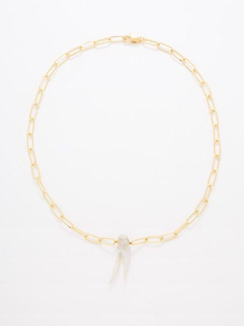 Hermina Athens - Palmyra Yasemi Pearl Chain Necklace - Womens - Yellow Gold