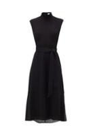 Matchesfashion.com Cefinn - Etta High-neck Belted Dress - Womens - Black