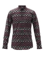 Matchesfashion.com Dolce & Gabbana - Geometric-print Cotton-poplin Shirt - Mens - Multi