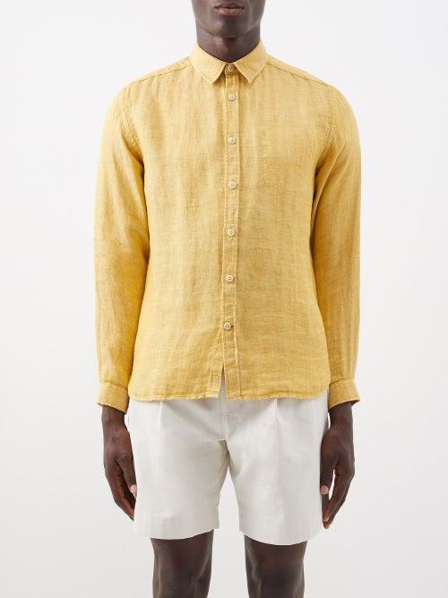 Oliver Spencer - New York Patch-pocket Linen Shirt - Mens - Yellow