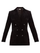 Matchesfashion.com Bella Freud - Bianca Double Breasted Cotton Corduroy Blazer - Womens - Black