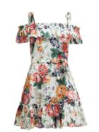 Matchesfashion.com Zimmermann - Allia Floral Print Tie Strap Linen Dress - Womens - White