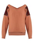 No. 21 Embellished Shoulder-patch Wool Sweater