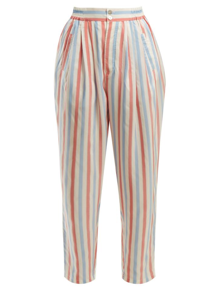 Thierry Colson Sam Striped Silk Trousers