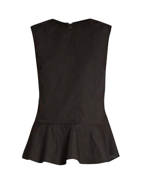 Raey Ruffled-hem Stretch-cotton Top