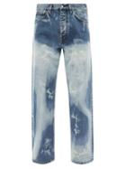 Sunflower - Paint-splatter Organic-cotton Jeans - Mens - Blue White