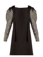 Matchesfashion.com Valentino - Boat Neck Sequin And Bead Embellished Mini Dress - Womens - Black Multi