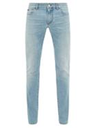 Matchesfashion.com Dolce & Gabbana - Distressed Slim-leg Jeans - Mens - Light Blue