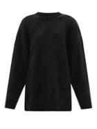 Balenciaga - Logo-jacquard Oversized Cotton Sweater - Womens - Black