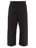 Junya Watanabe - Cropped Cotton-blend Gabardine Trousers - Mens - Black