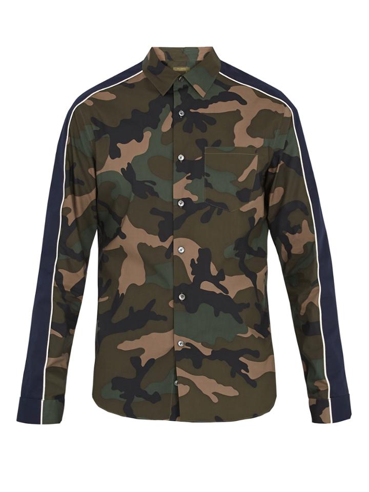 Valentino Camouflage-print Cotton Shirt
