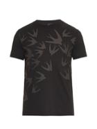 Mcq Alexander Mcqueen Rubber-effect Swallow-print T-shirt
