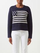Re/done - 50s American Flag Cotton-blend Sweater - Womens - Navy Multi