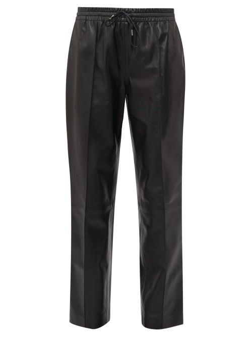 Matchesfashion.com Joseph - Dino Drawstring Waist Leather Trousers - Womens - Black