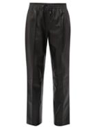 Matchesfashion.com Joseph - Dino Drawstring Waist Leather Trousers - Womens - Black