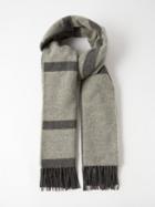 Toteme - Monogram-jacquard Wool Scarf - Womens - Grey