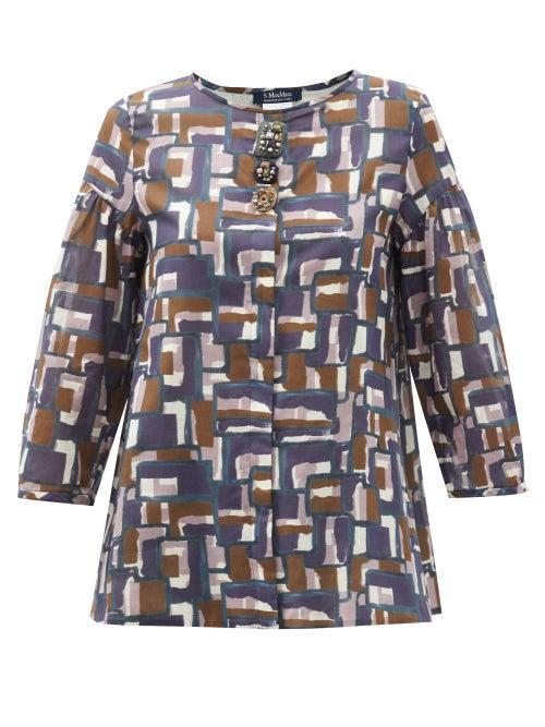 Ladies Rtw S Max Mara - Poloma Top - Womens - Purple Navy